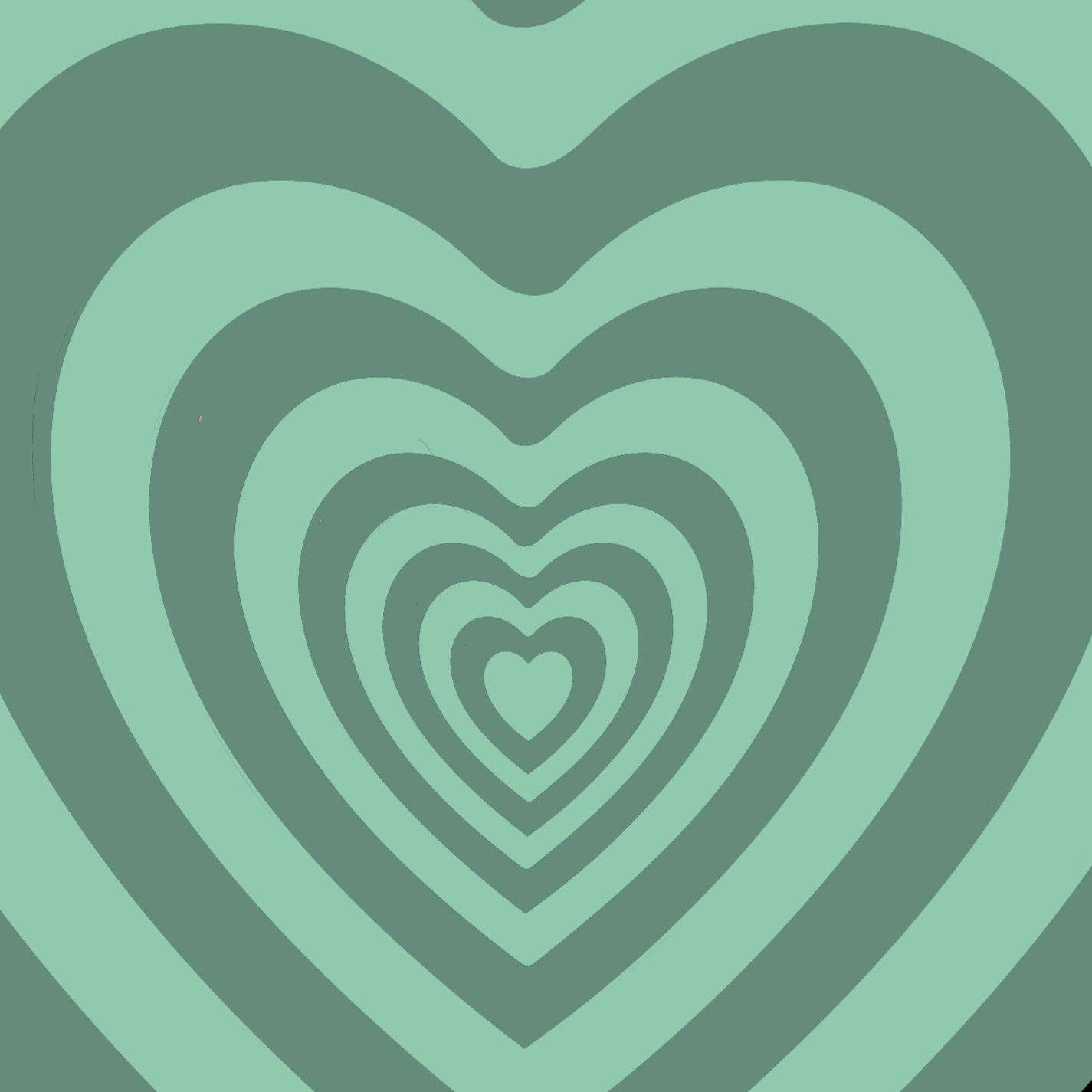 Y2k Heart In Emerald Green Colour Wallpaper