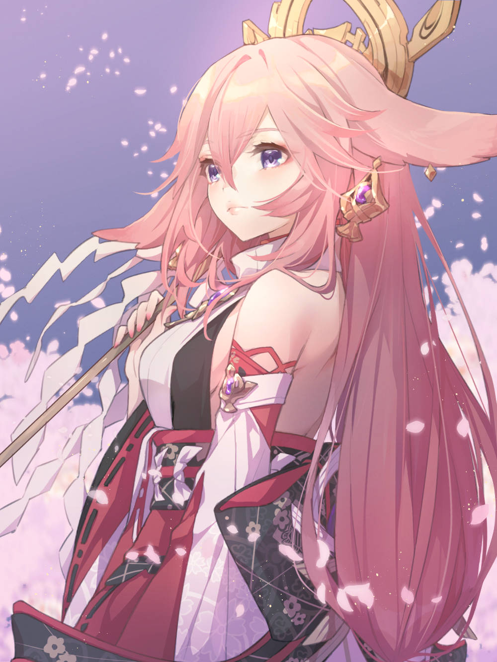 Yae Miko Staring Into The Distance Wallpaper