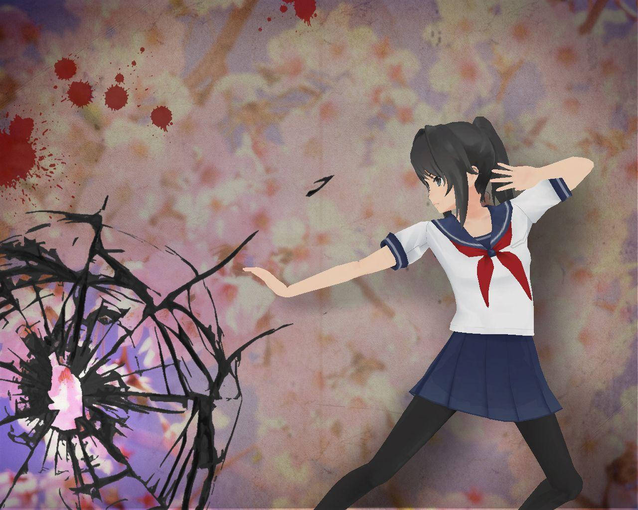 Yandere Simulator Ayano Aishi Battle Pose Wallpaper