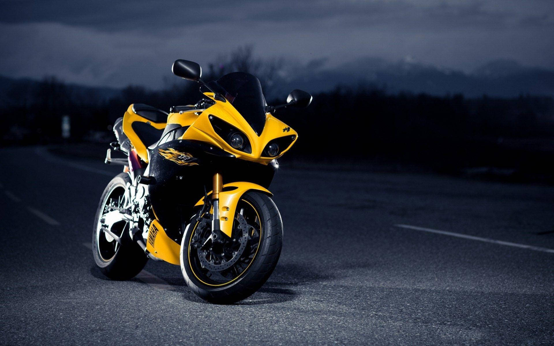 Yellow Yamaha R1 Bikes Wallpaper