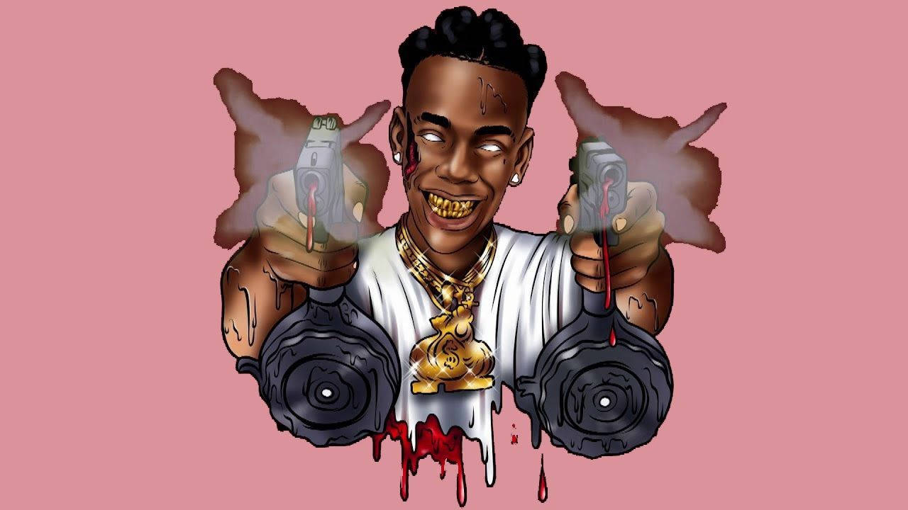 Ynw Melly Cartoon Wallpaper