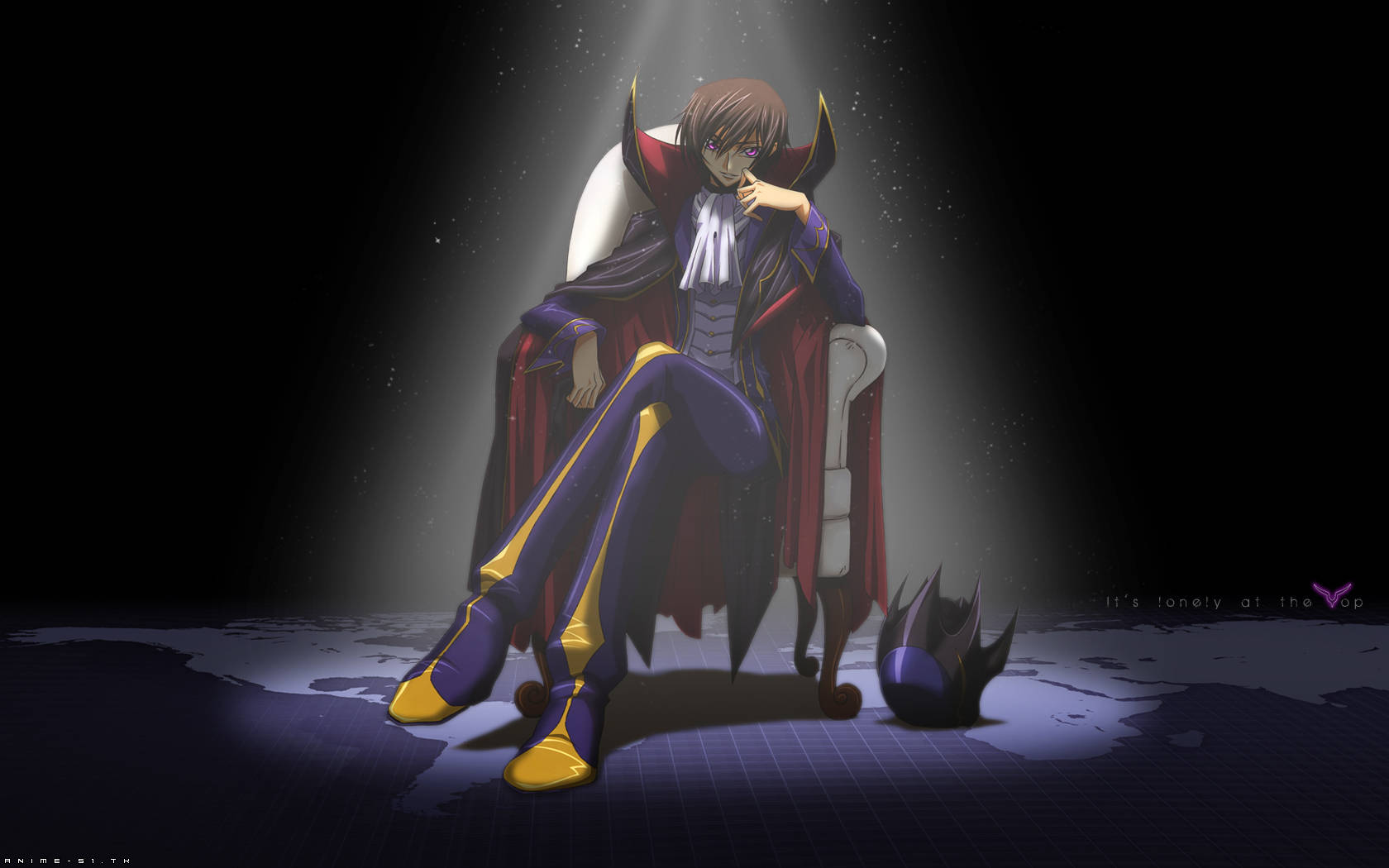 Zero Lelouch On A White Chair Wallpaper