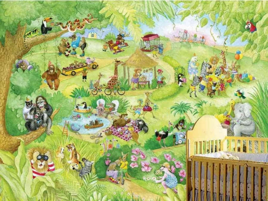 Zoo Map Graphic Art Wallpaper