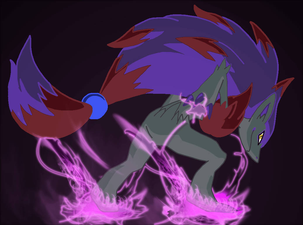 Zoroark With Pink Glow Wallpaper