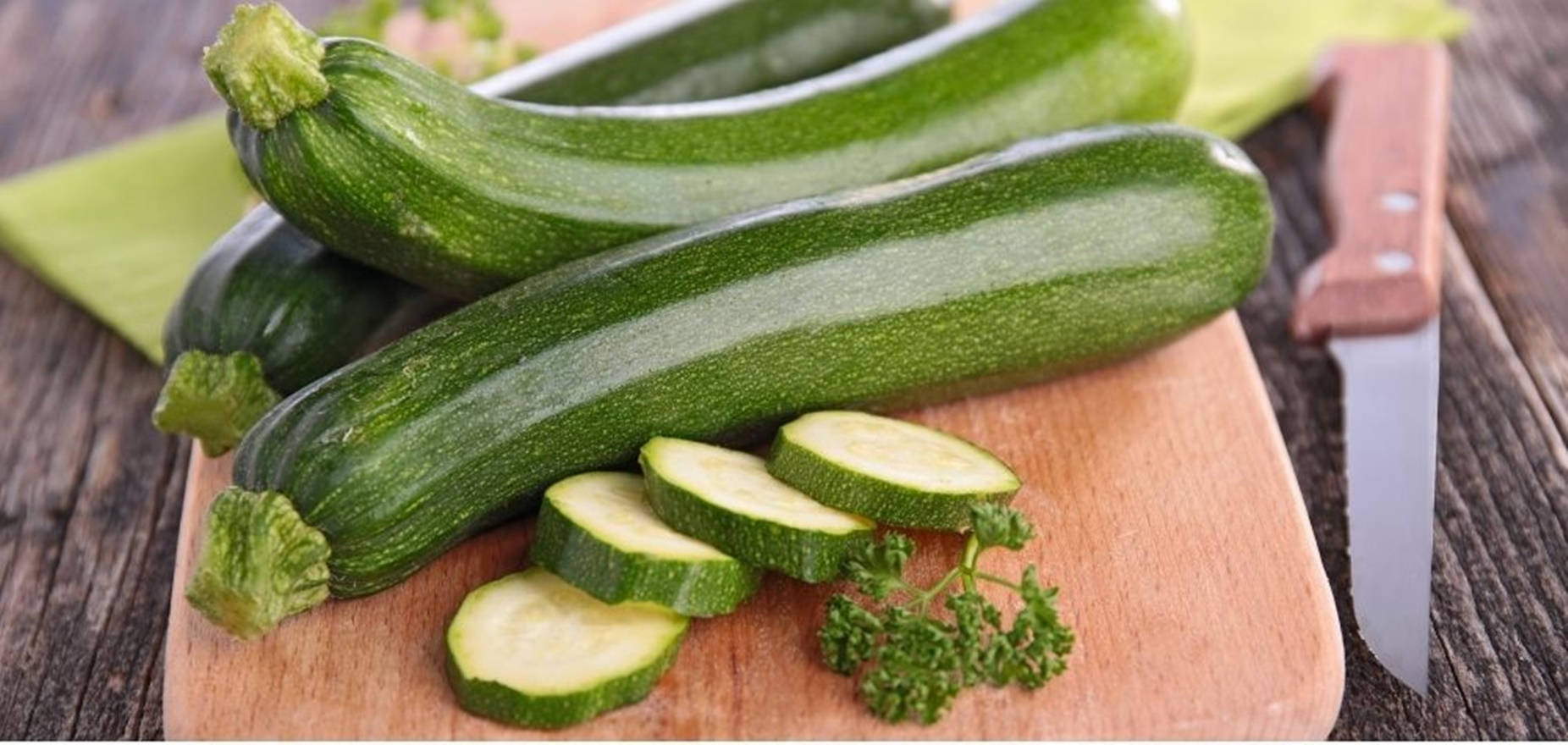 Zucchini Slices Garnished With Parsley Wallpaper