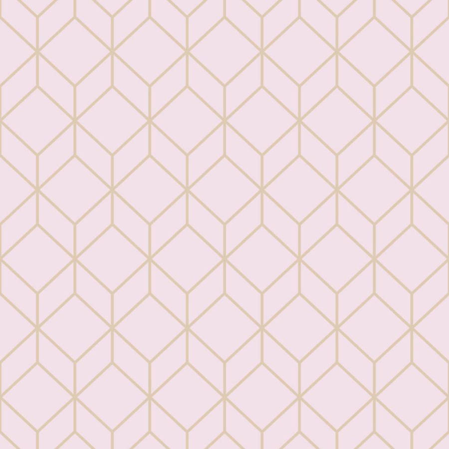 1000x1000 Graham & Brown Myrtle Geo Pink And Rose Gold Removable Wallpaper Wallpaper