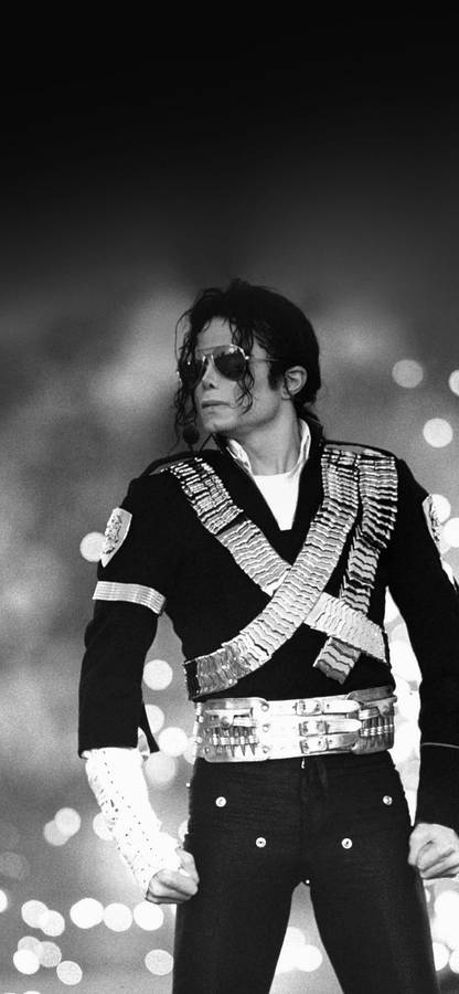 1125x2436 Michael Jackson Bw Concert King Of Pop #iphone #x #wallpaper Wallpaper