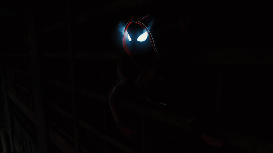 1366 X 768 Marvel Spiderman With Glowing Eyes Wallpaper