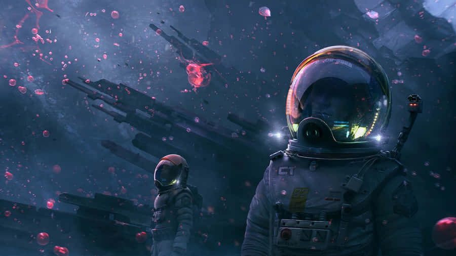 1366x768 Hd Desktop Astronauts Wallpaper