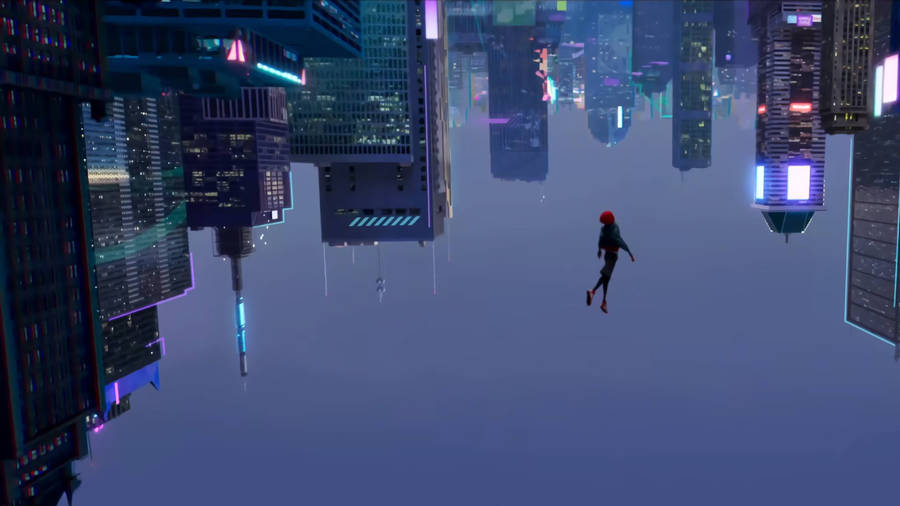 1920 X 1080 Night City Miles Morales Wallpaper