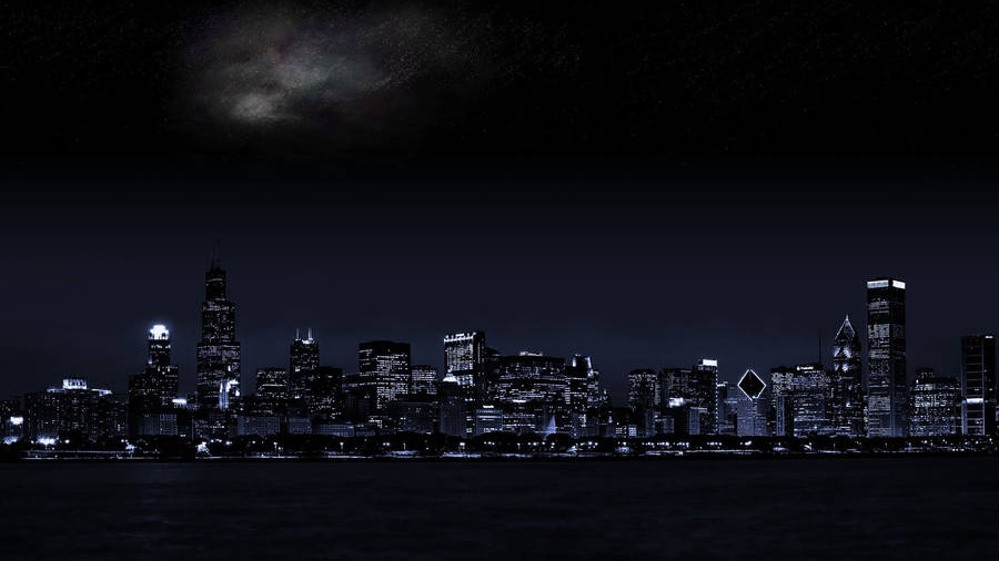 1920 X 1080 Night City Stars Wallpaper