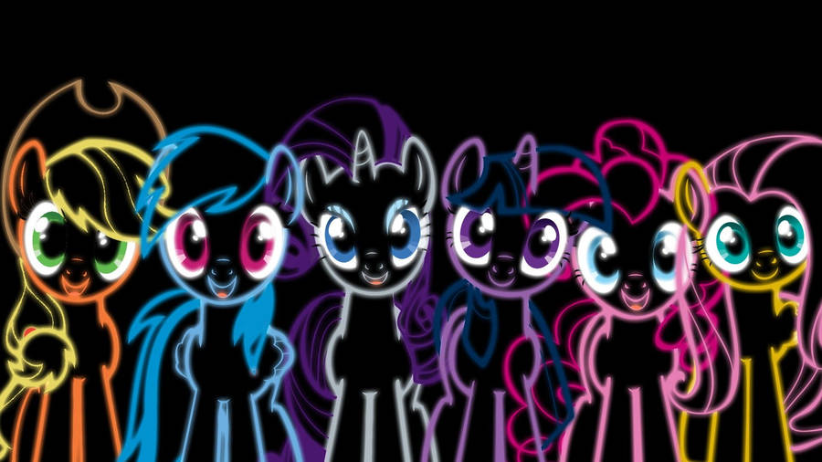 1920x1080 Friendship Is Magic Mane 6 Background Neon Wallpaper. Allwallpaper Wallpaper