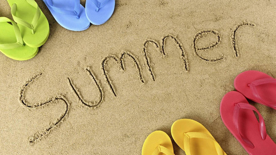 1920x1080 Hd Summer Written In Sand Wallpaper