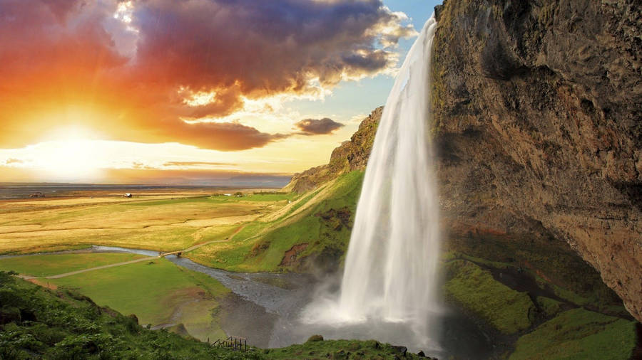 1920x1080 Seljalandsfoss Waterfall Wallpaper. Wallpaper Studio 10 Wallpaper