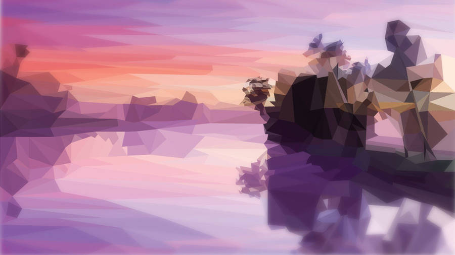 1920x1080 Violet Landscape Low Poly [1920x1080] : Wallpaper Wallpaper