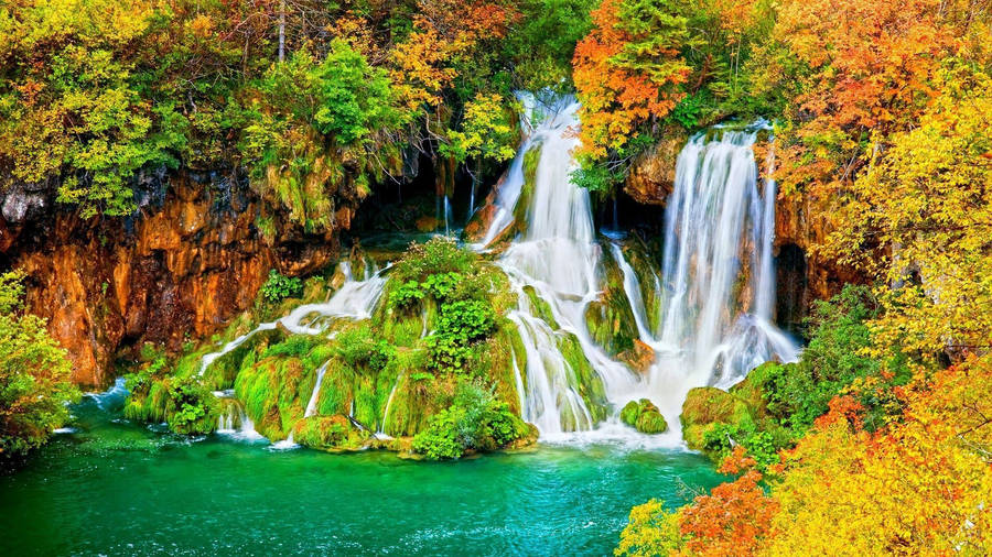 1920x1080 Waterfalls Autumn Nature Free Desktop Waterfall Wallpaper Wallpaper