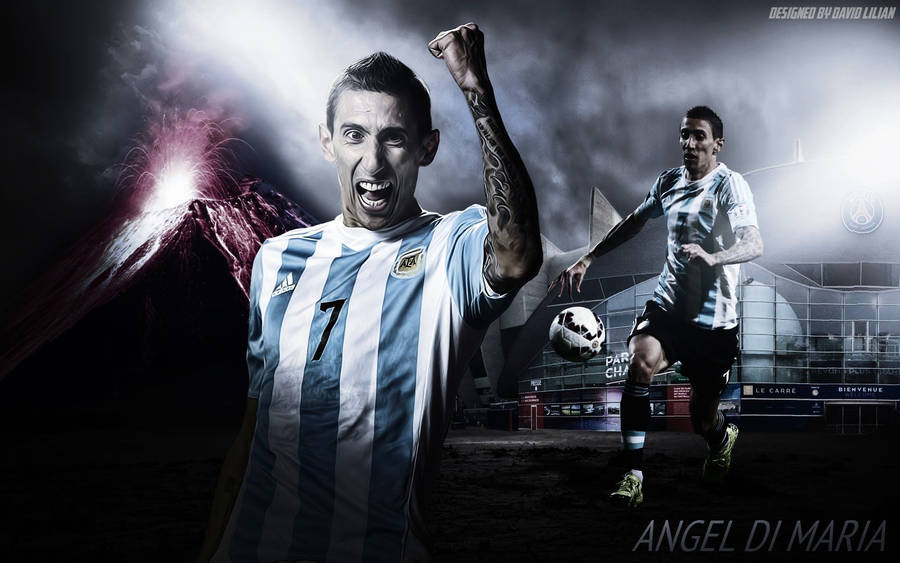 1920x1200 How To Make Sports Wallpaper Designs On Photohop Angel Di Maria Wallpaper