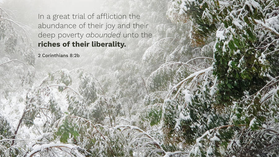 2 Corinthians 8:2b Bible Verse Laptop Wallpaper