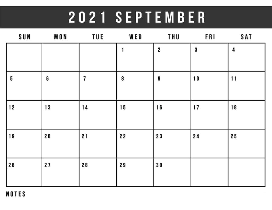 2021 September Calendar Printable Wallpaper