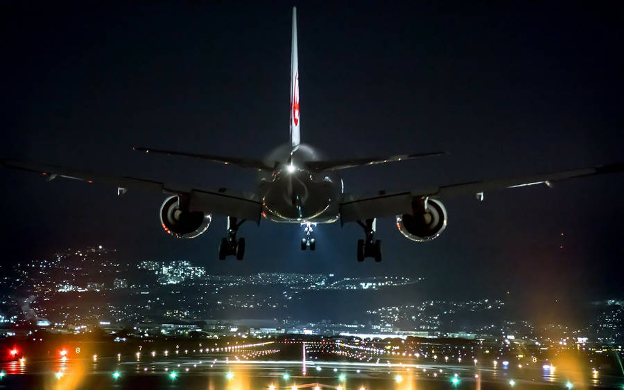 2200x1375 Airplane At Night Wallpaper Wallpaper
