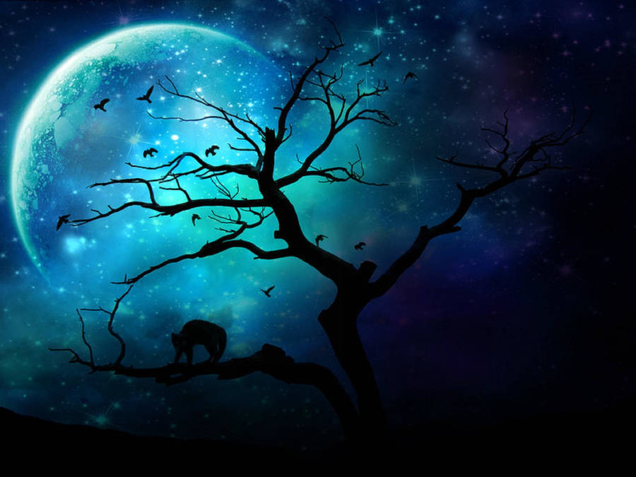 2560x1920 Dark Blue Moon Wallpaper Wallpaper