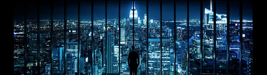 2732 X 768 City Night Lights Wallpaper