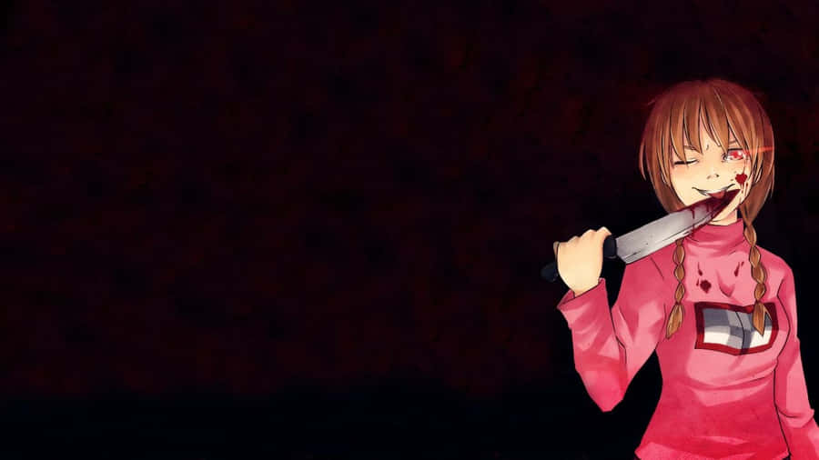 2d Anime Graphic With Bold Black And Red Colors Wallpaper