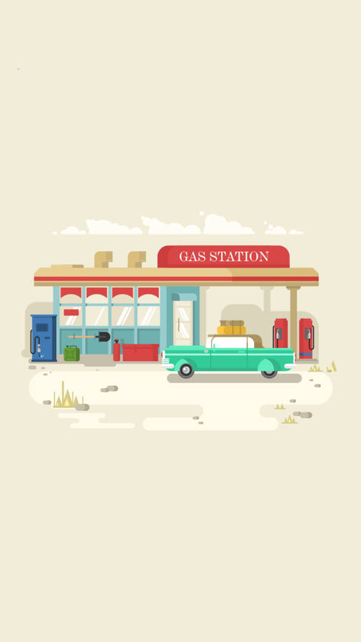 2d Gas Station Art Wallpaper