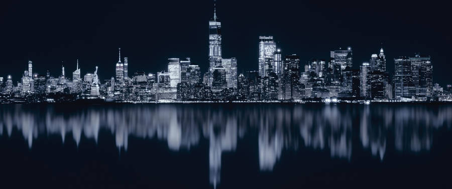 3440x1440 City Of New York Monochrome Wallpaper