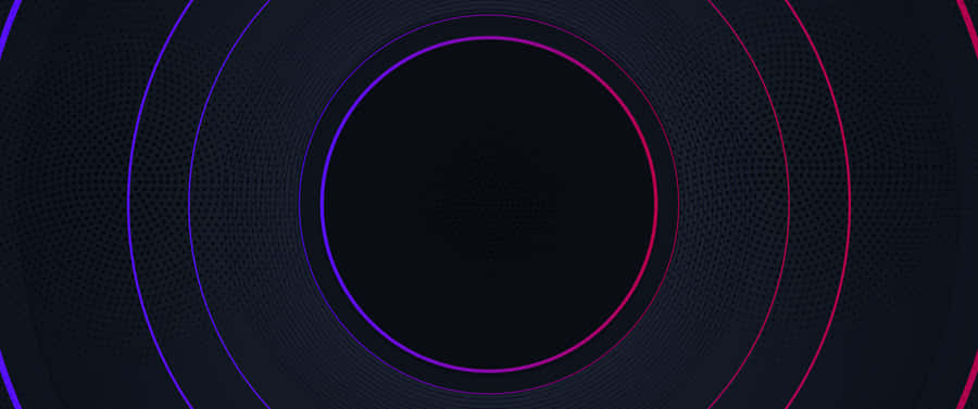 3440x1440 Neon Circles Dark Background Wallpaper