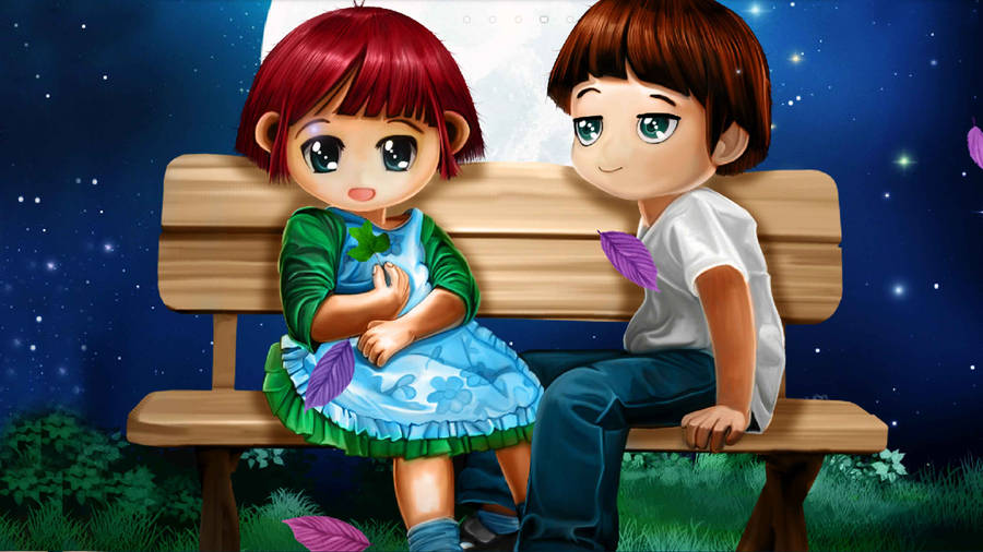 3840x2160 3d Love Couple Cartoon Wallpaper Download Wallpaper