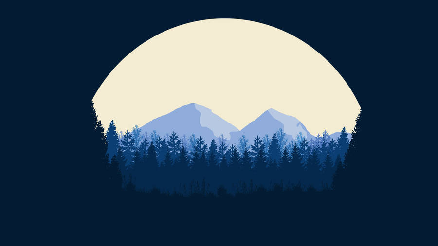 3840x2160 Moon Forest Flat Wallpaper 4k Wallpaper