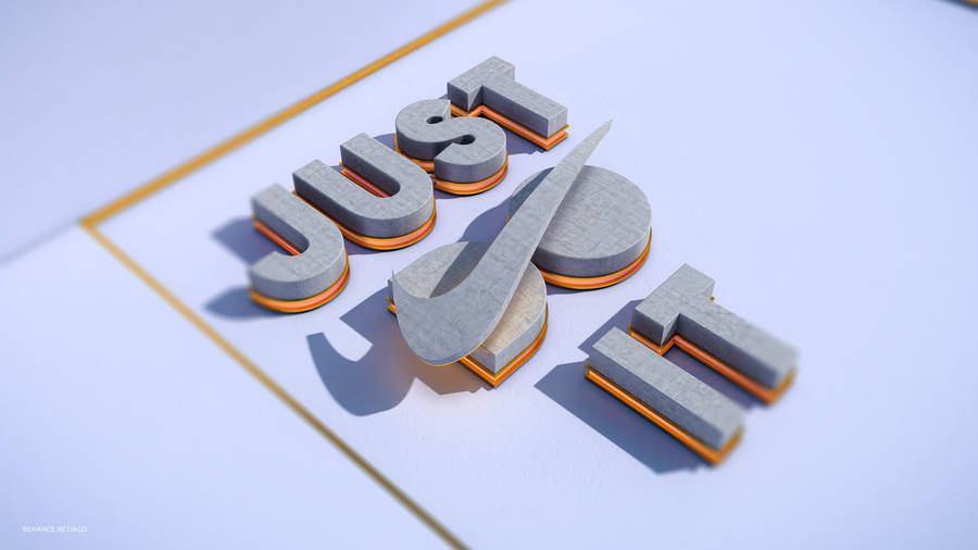 3d Just Do It Blue Poster Wallpaper