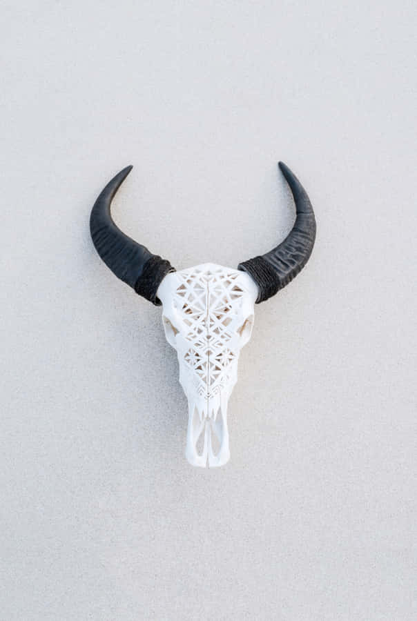 3d Printed Bull Skull Wallpaper