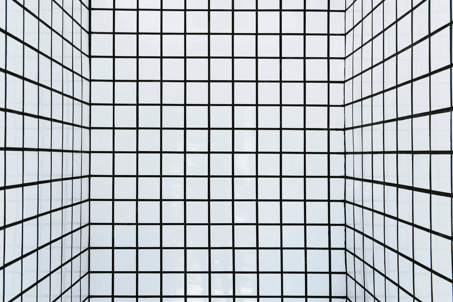 3d White Grid Aesthetic Wallpaper