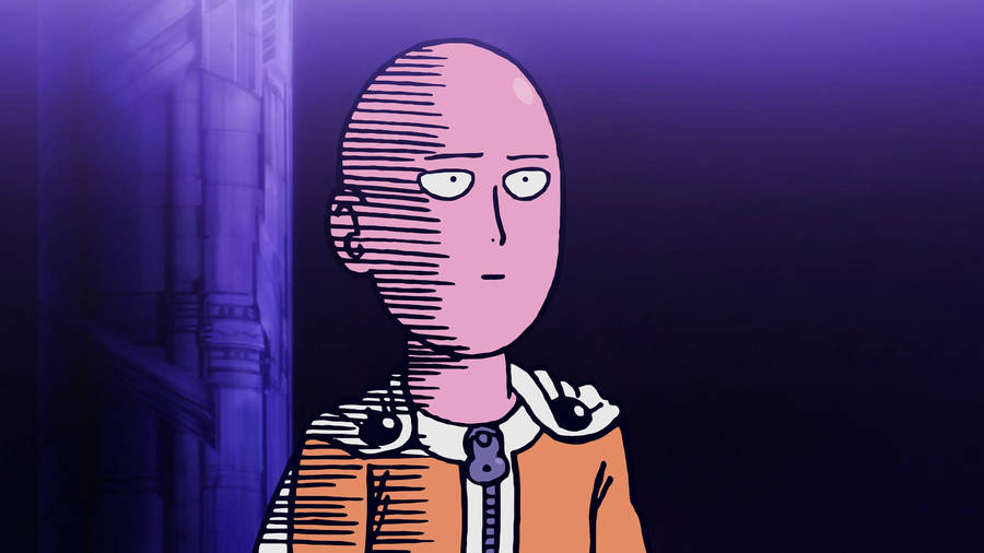 4k Anime Saitama Meme Face Wallpaper