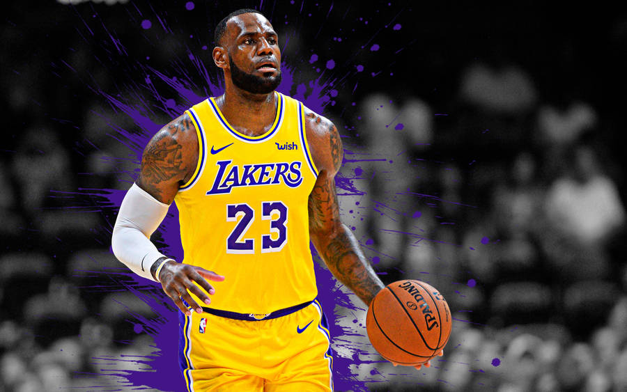 4k Basketball Lebron On Lakers Jersey Wallpaper