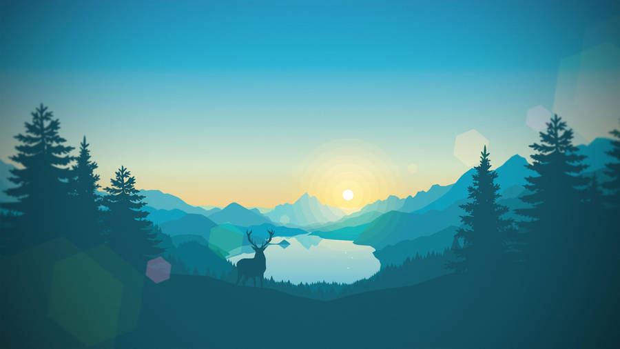 4k Firewatch Deer In Blue-green Forest Wallpaper