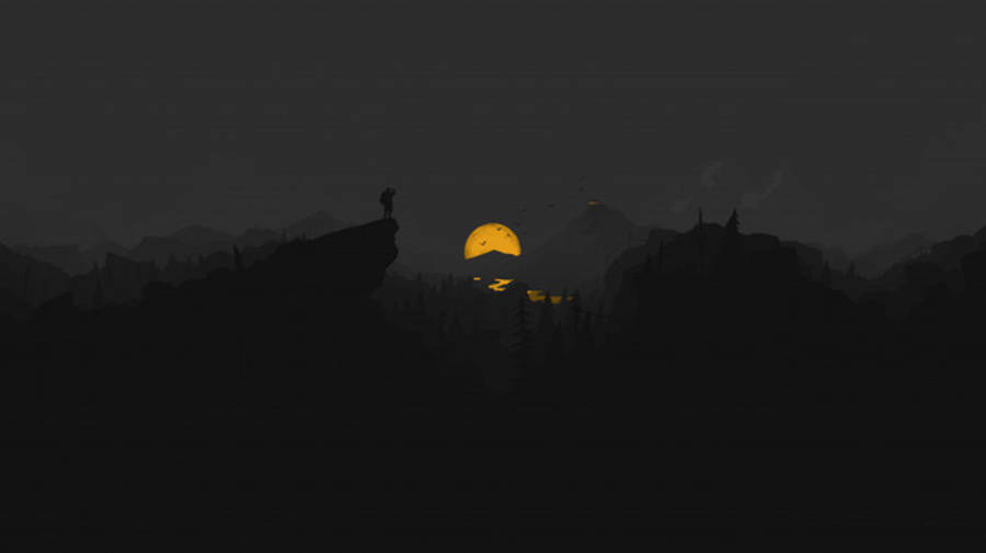 4k Firewatch Yellow Moon River Wallpaper