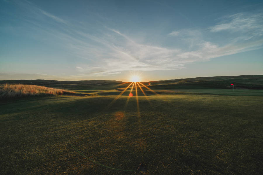 4k Golf Course Sunrise Wallpaper