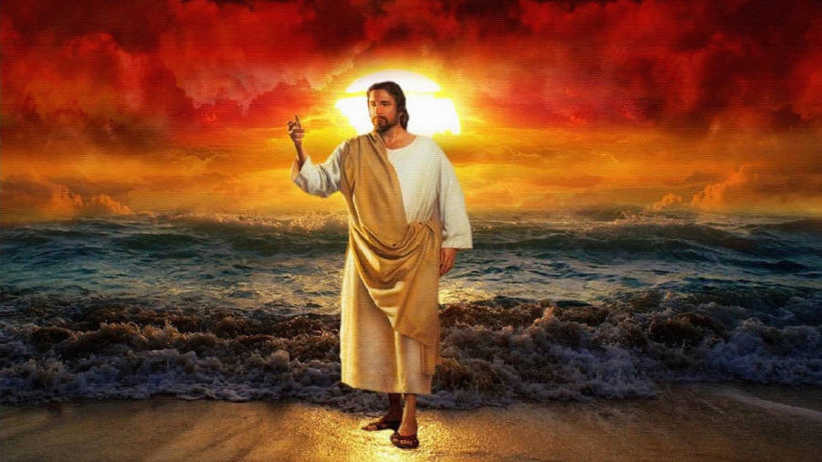 4k Jesus Near The Shore Wallpaper