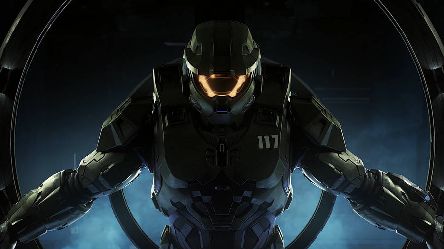 4k Master Chief Arms Spread Out Wallpaper