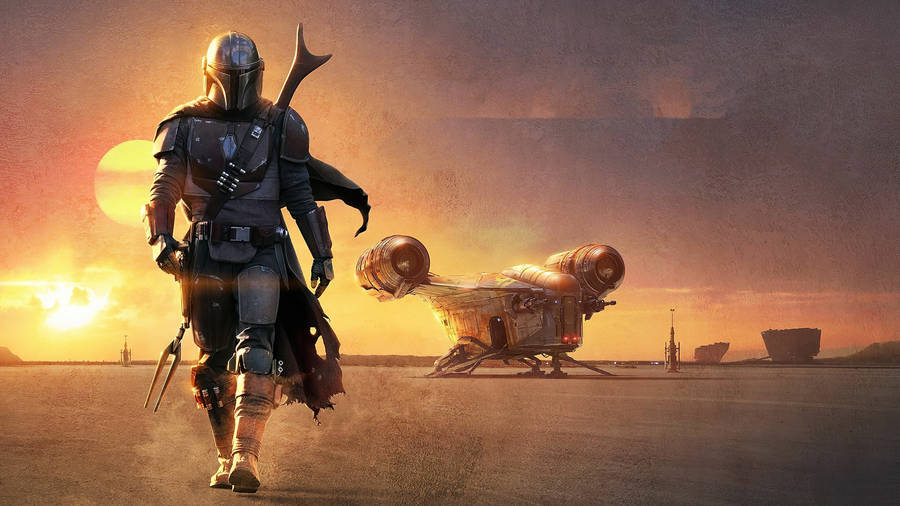4k The Mandalorian Boba And Ship Wallpaper