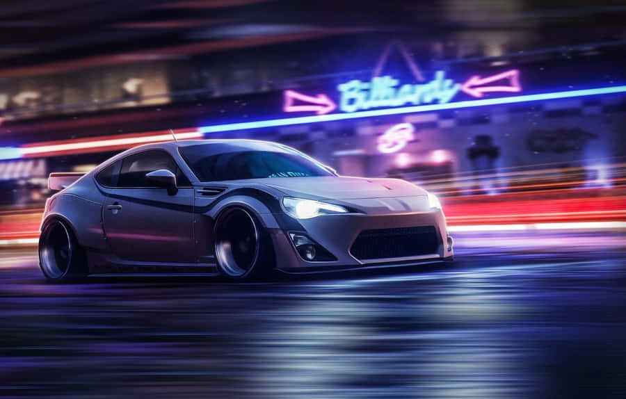 4k Toyota 86 Cyberpunk Speed Digital Art Wallpaper