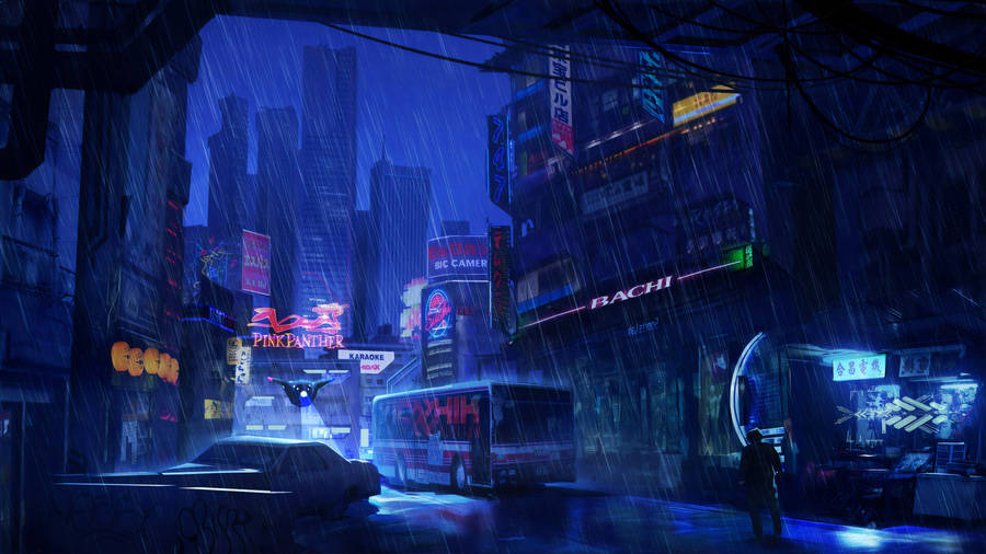 4k Ultra Hd City Futuristic Street Wallpaper