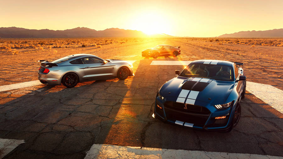 4k Ultra Hd Mustang Cars At Dusk Wallpaper