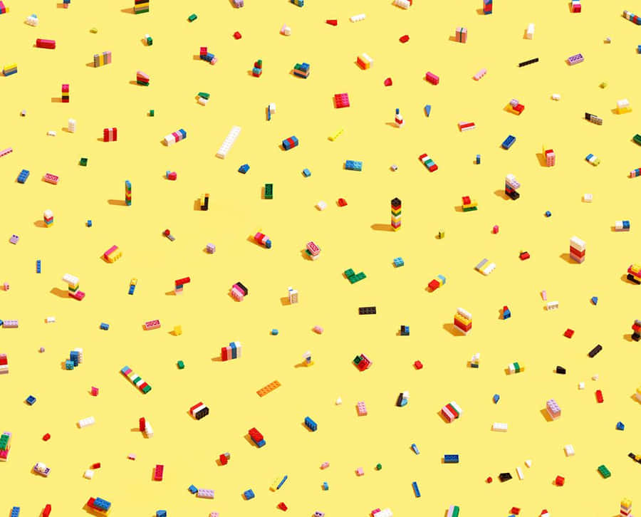 70s Aesthetic Desktop Lego Seamless Pattern Wallpaper