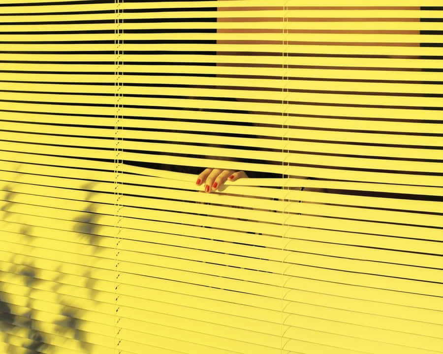 70s Aesthetic Desktop Yellow Venetian Blinds Wallpaper