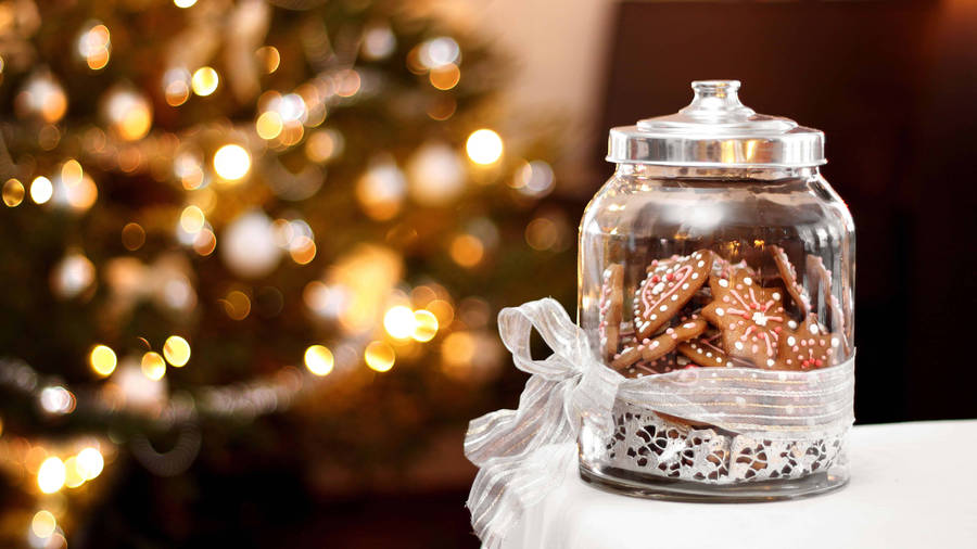 8k Christmas Cookie Jar Wallpaper
