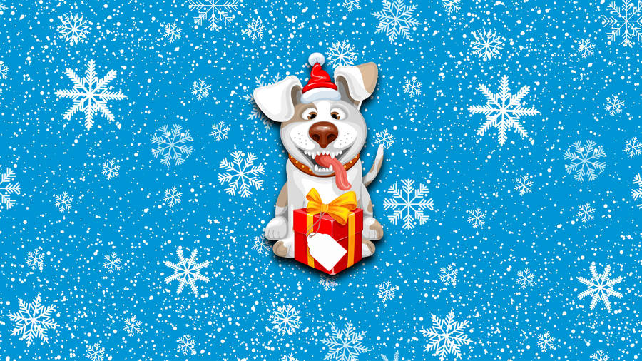 8k Christmas Dog Background Wallpaper